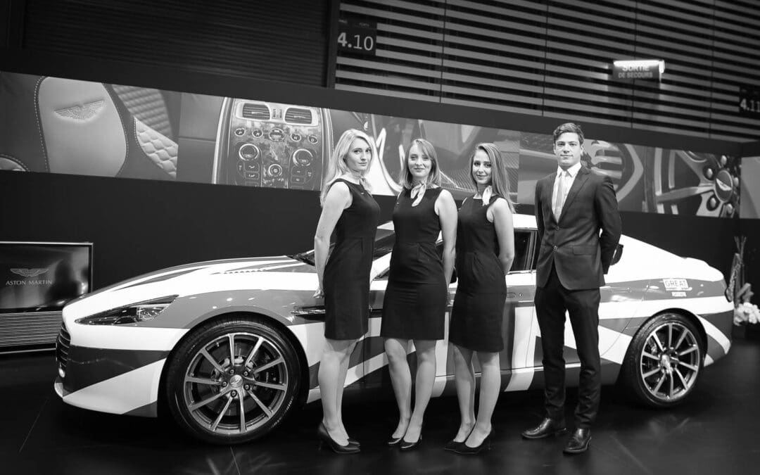 LES HOTESSES PANAMA LORS DU SALON DE L’AUTOMOBILE DE LYON POUR ASTON MARTIN